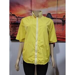 Zara x Rhuigi Windbreaker Shirt size M Yellow Short Sleeve Jacket #Z